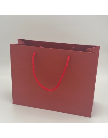 Bolsa papel 18+9x24 cm  lujo personalizada stock roja