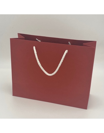 Bolsa papel 18+9x24 cm  lujo personalizada stock roja