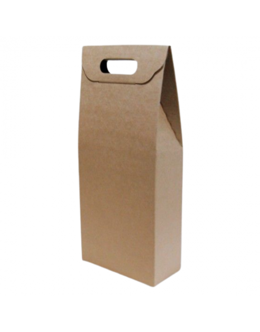 Estuche bodega Kraft 2 botellas 18x9x40 cm sin ventana