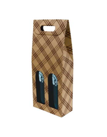 Estuche bodega London 2 botellas 18x9x40 cm con ventana