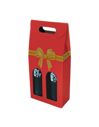 Estuche bodega Lazo 2 botellas 18x9x40 cm con ventana