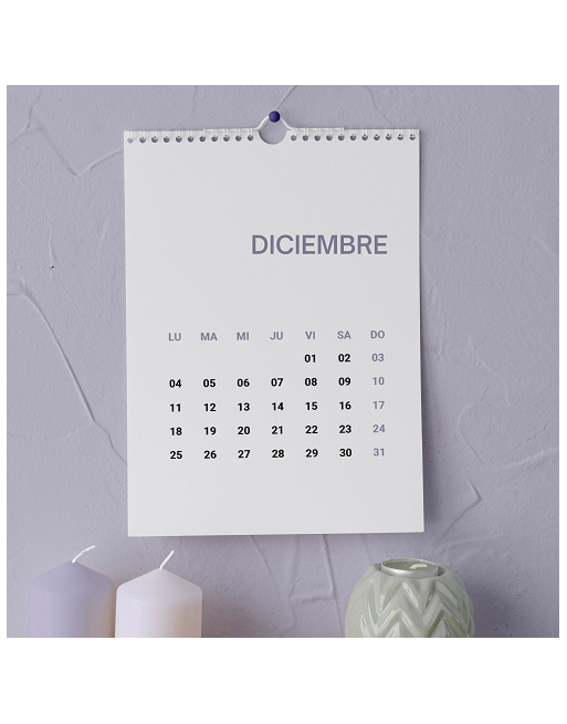 Calendario de Pared wire-o 32x45cm 7 láminas