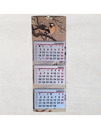 calendario pared Pájaros Ohara