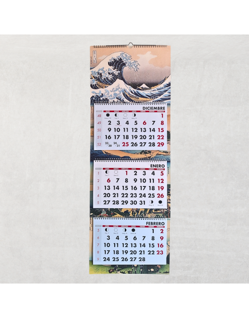 Calendario pared La Gran Ola Hokusai