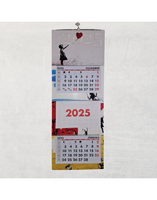 Calendario pared Niña con globo