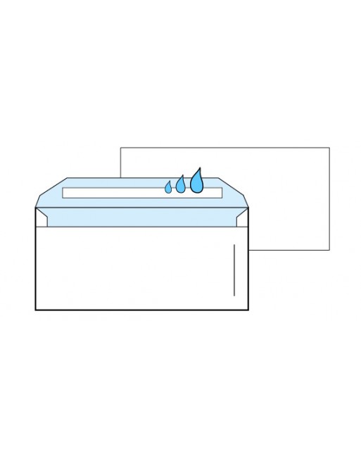Sobres blancos engomados-solapa pico 115x225mm 80gr