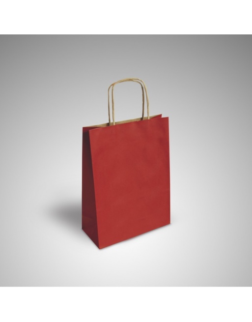 Bolsa papel kraft roja 32+12x42 cm