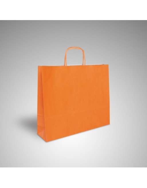 Bolsa celulosa Naranja 28+10x22 cm asa rizada