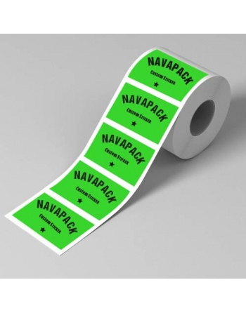 Etiquetas adhesivas en rollo Papel verde Fluor 85x45mm