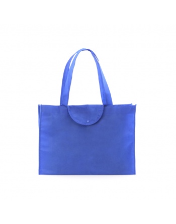 Bolsa plegable TNT 90g 45+12x33cm azul