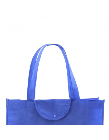 Bolsa plegable TNT 90g 45+12x33cm azul