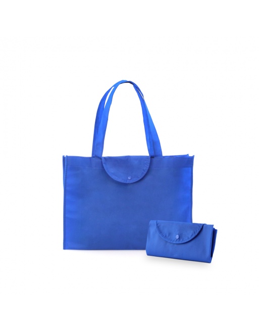 Bolsa plegable TNT 90g 45+12x33cm azul